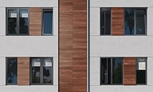 Κουφώματα αλουμινίου σε πρόσοψη κατοικίας με ανοιγόμενα φύλλα SMARTIA M9660 PHOS